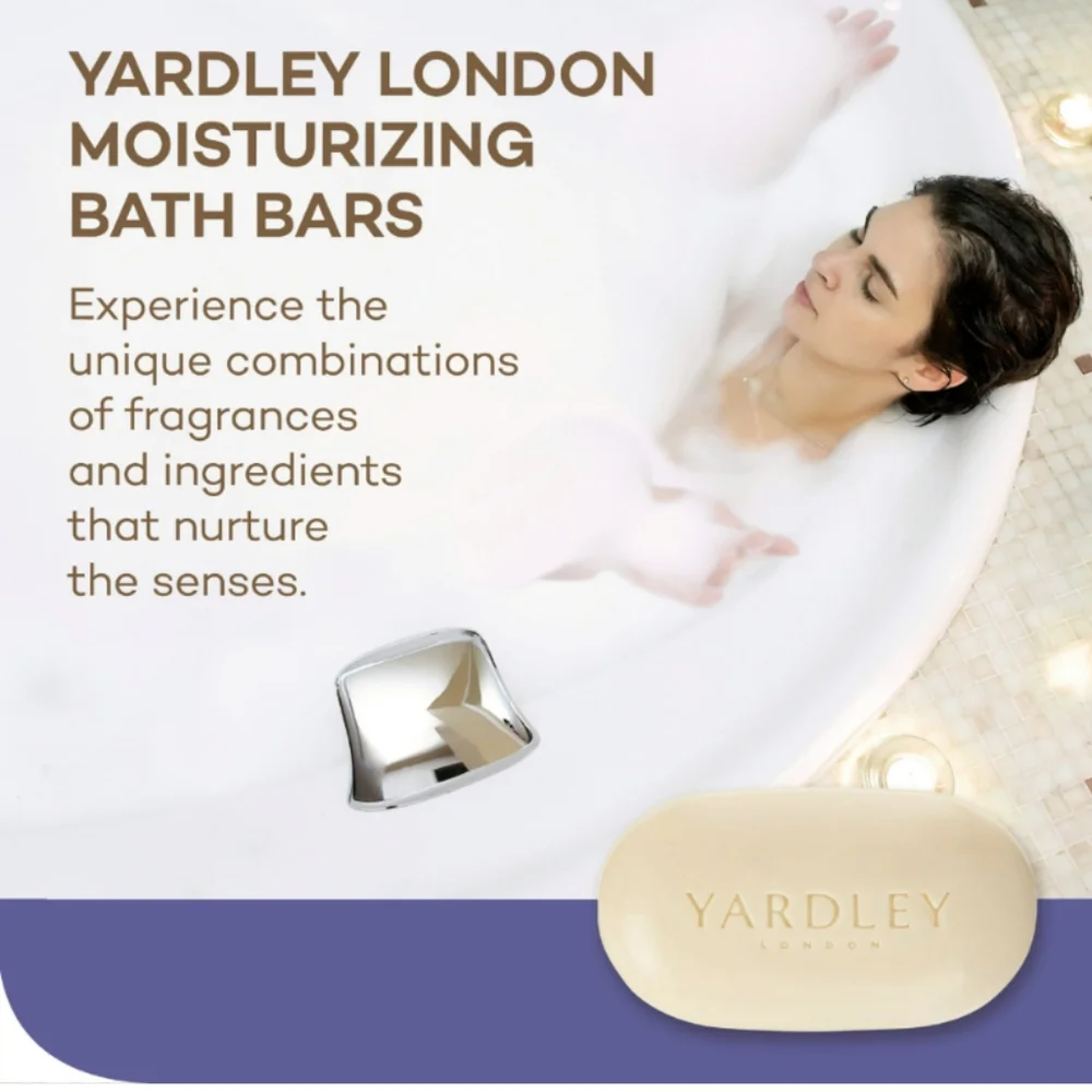 Yardley London English Lavender Moisturizing Bath Soaps Bundle of 2, 4.0 oz.